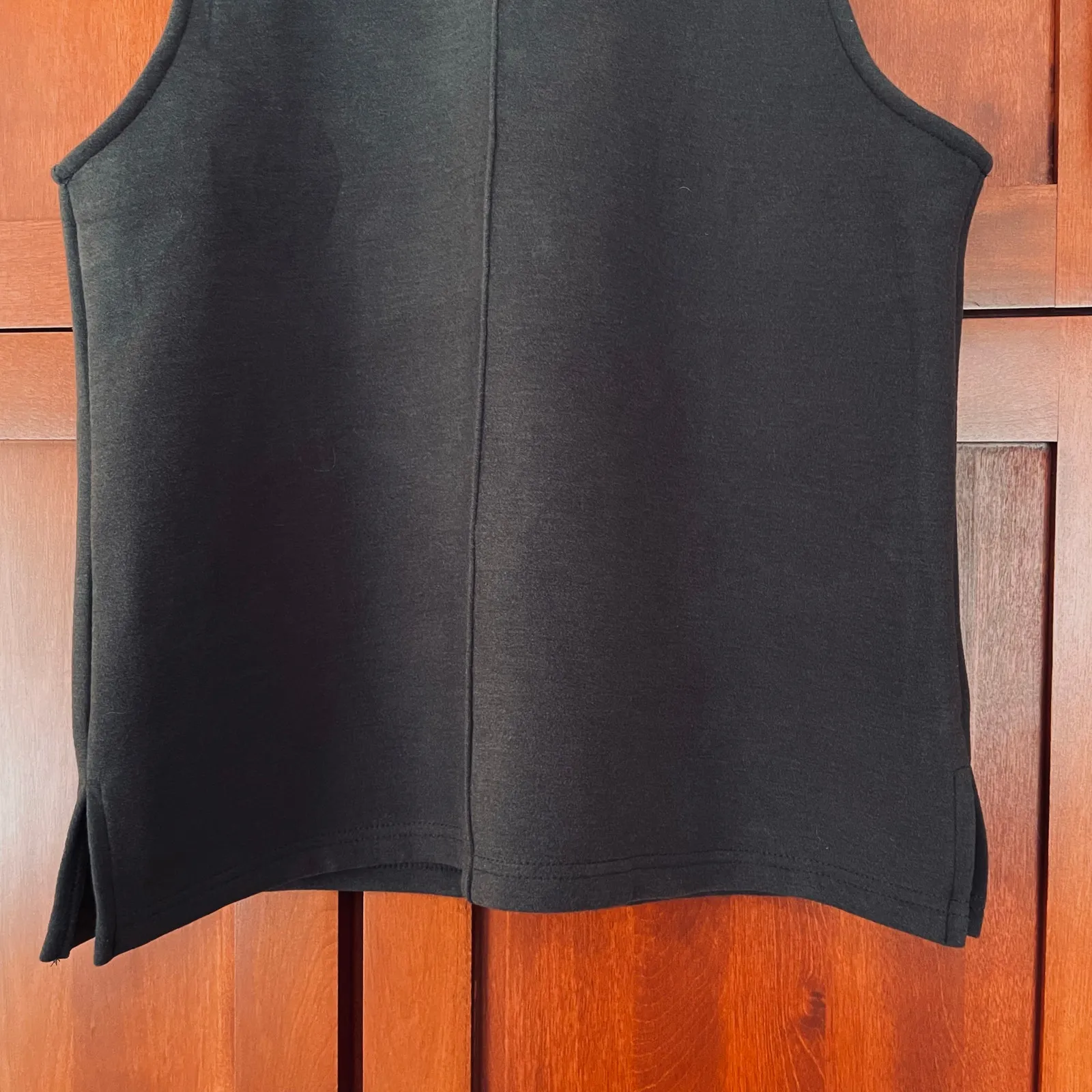 OGL Turtleneck Split Hem Top Sleeveless FuzzLuxe Deep Grey Size Small Gray - Image 4