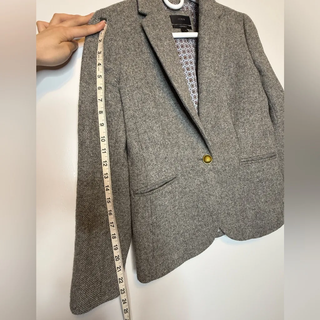 J.Crew  Campbell Donegal Blazer Wool Heather Graphite Sz 4 - Image 11