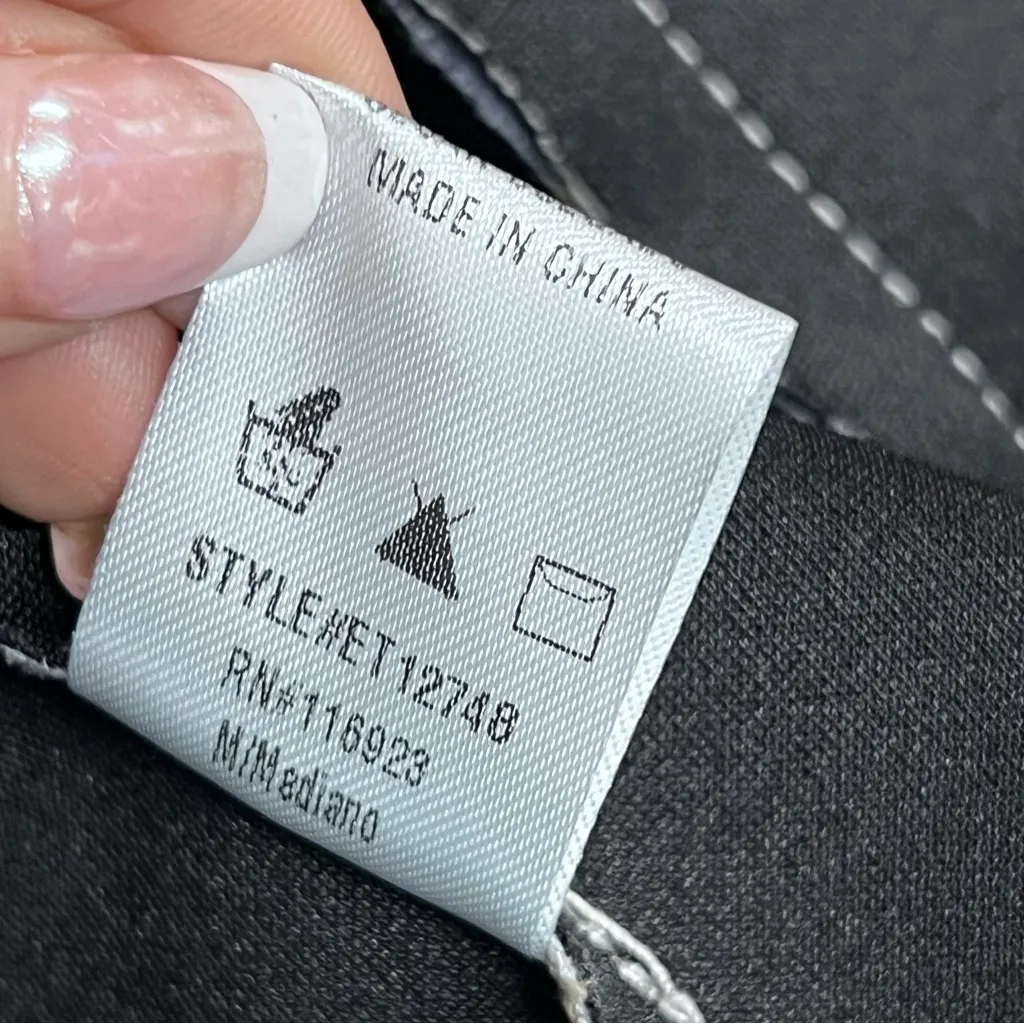 Easel faux suede Leopard Print M Jacket w/pockets motorcycle boxy full zip - Image 4