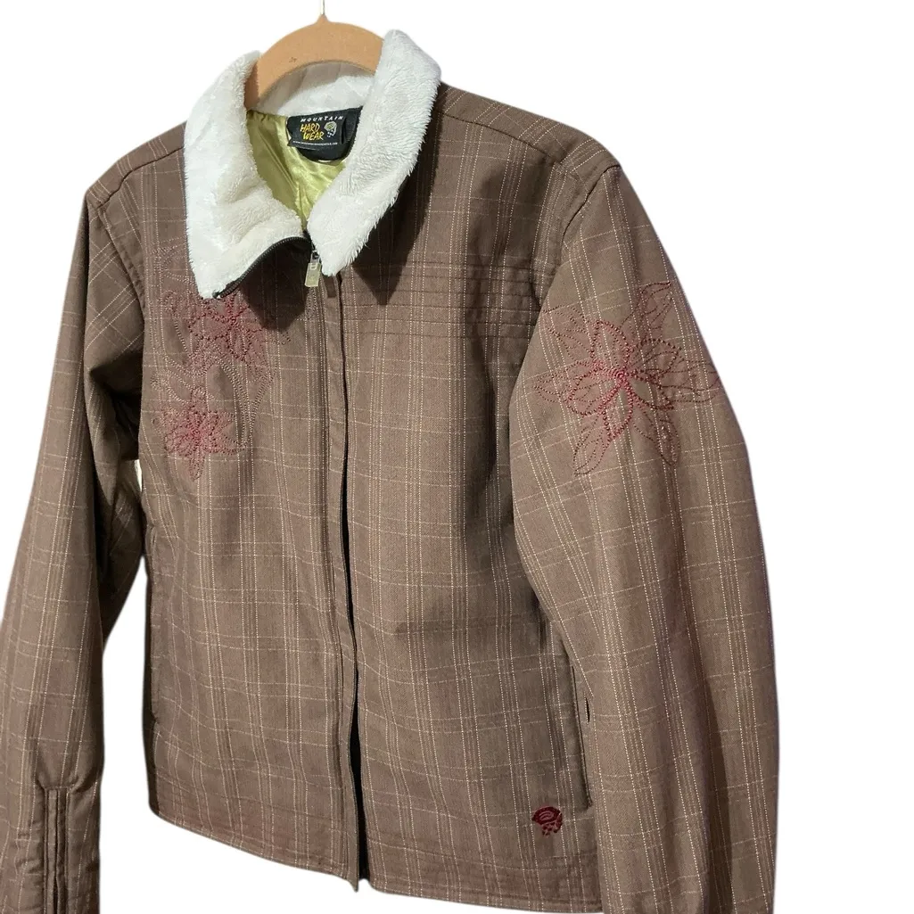 MOUNTAIN HARDWARE Plaid Utility Jacket S 20” p2p Brown Multi $149 Retail - Image 4