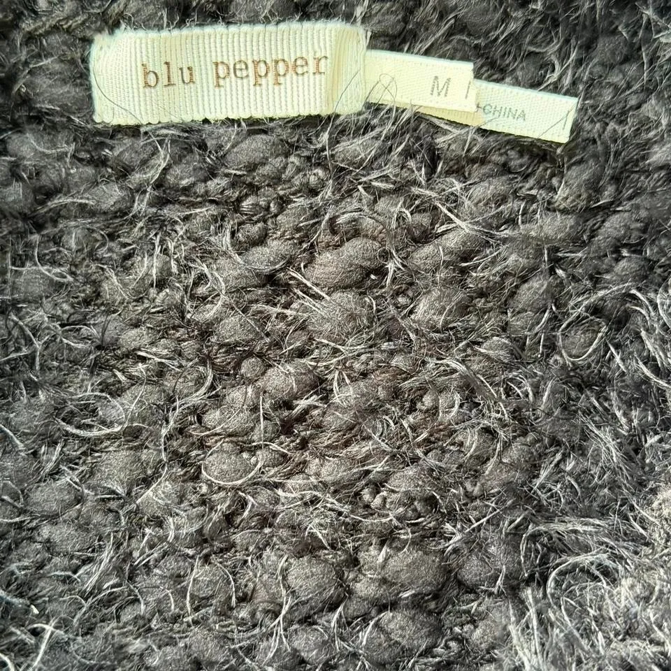 Black and White Striped Fuzzy Sweater - Image 5