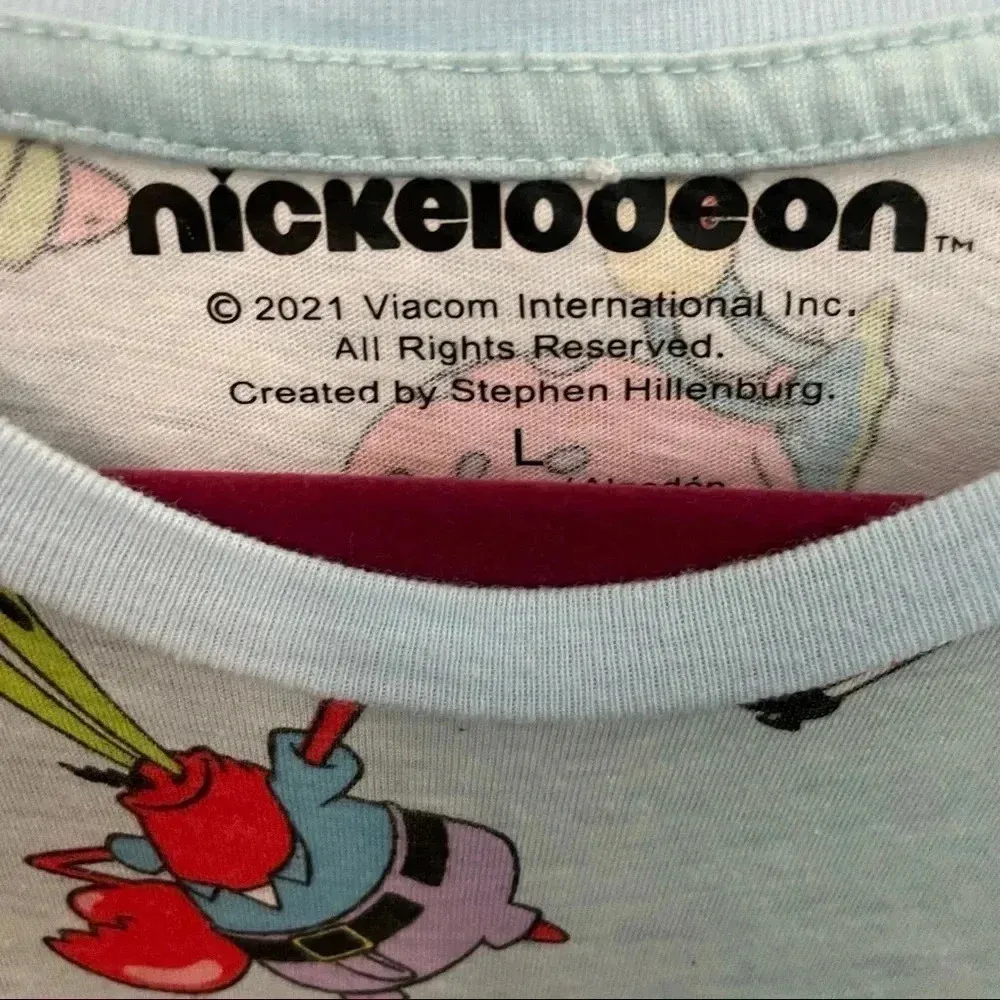 SpongeBob Nickelodeon Graphic Tee TShirt Short Sleeve EUC Juniors L - Image 3