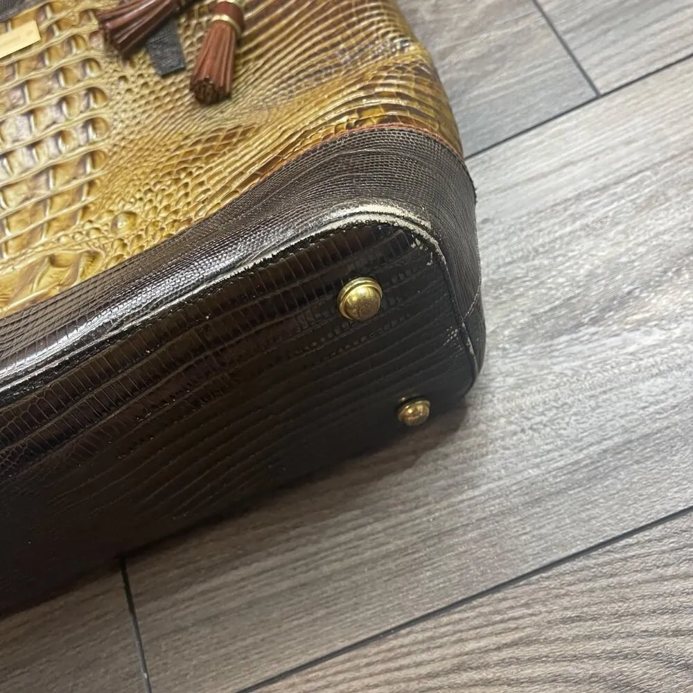 Brahmin Gold Medium Asher Tote Croc-Embossed Leather 16" W X 10.25" H X 5" D FLA - Image 11