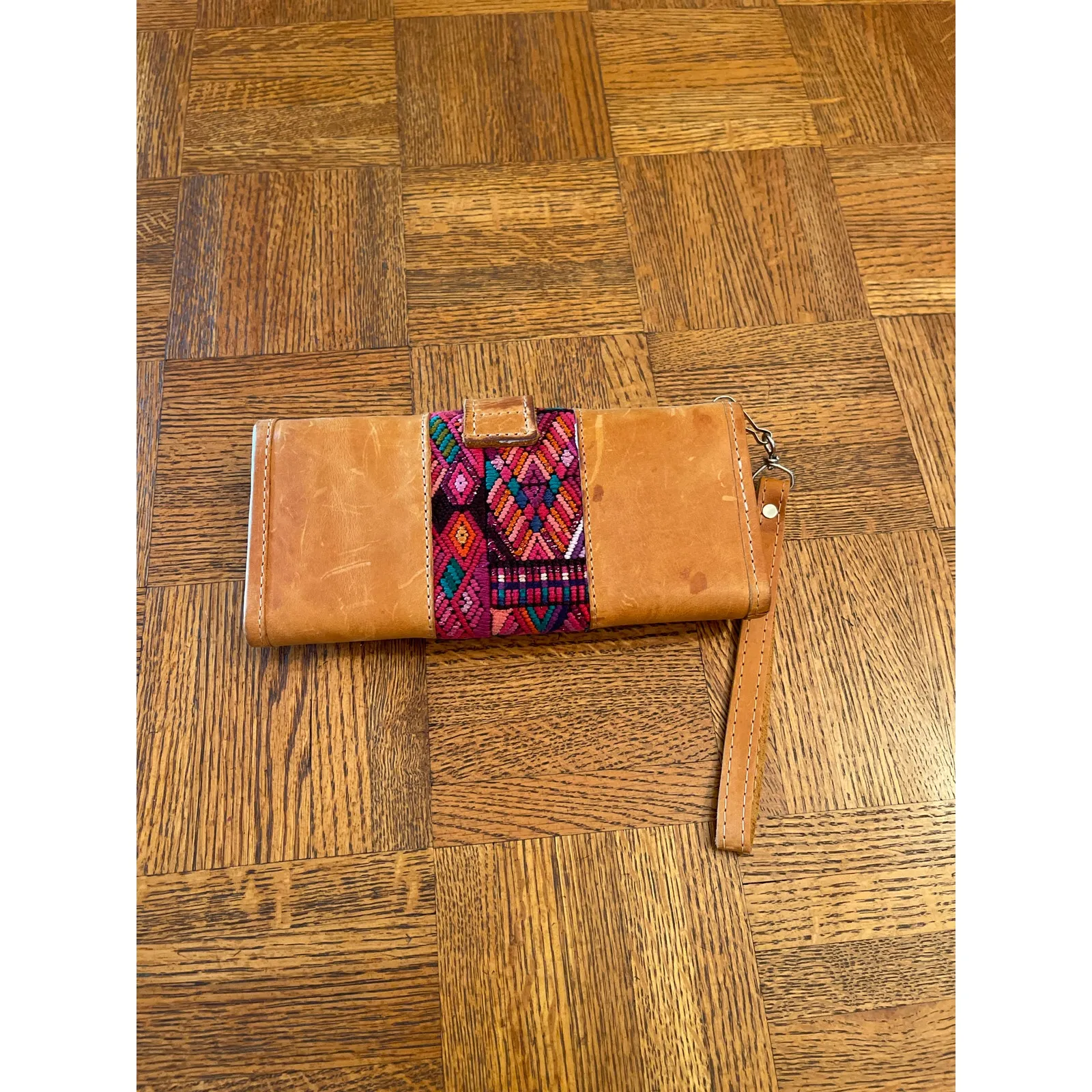 Artisan, textile and leather wallet/clutch - Image 2
