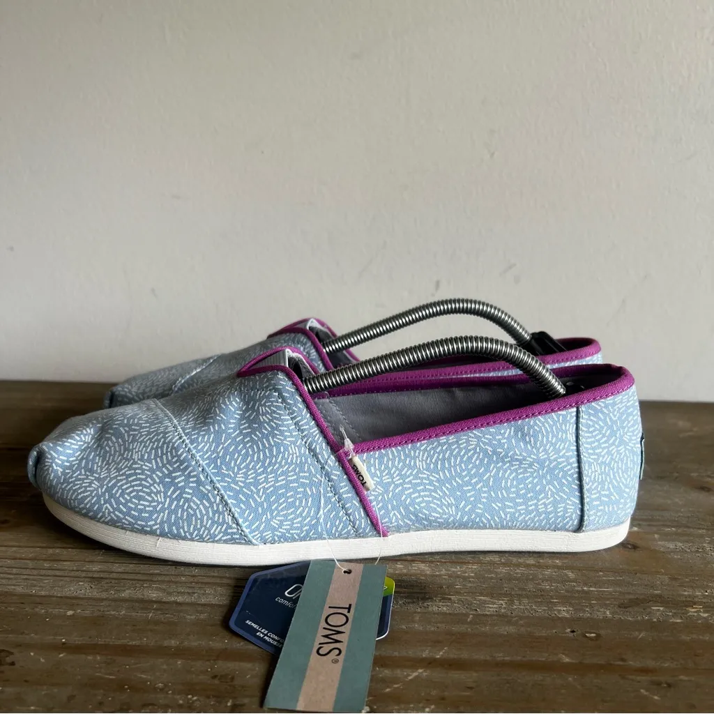 Toms Alpargata Placid Blue Summer Sparks Slip On Women's Shoe Size 9 #250944 - Image 3