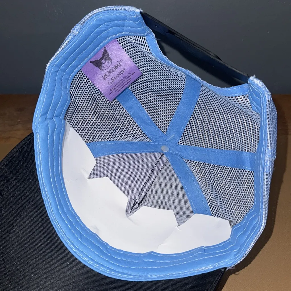 Kuromi by Sanrio Hello Kitty & Friends trucker hat SnapBack adjustable blue blck Black - Image 5