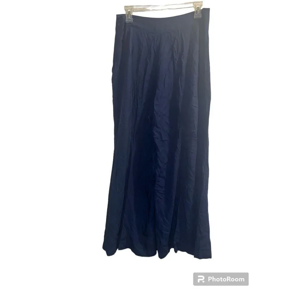 ✨Maeve Canna Culotte Wide Leg Crop Sz 8 Pants Dark Blue Rayon Side Zipper✨ - Image 5
