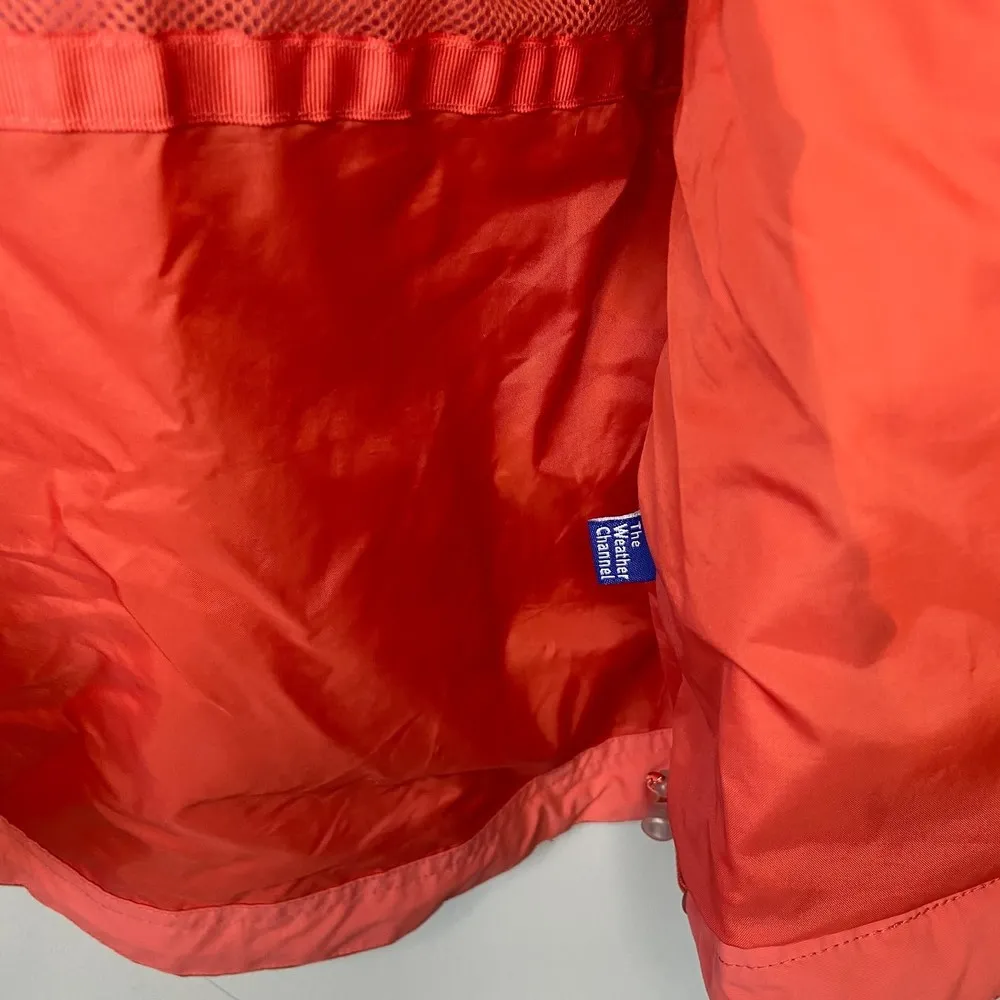 L.L. Bean Coral Orange Rain Jacket Size Medium Weather Channel Exclusive Vintage - Image 5