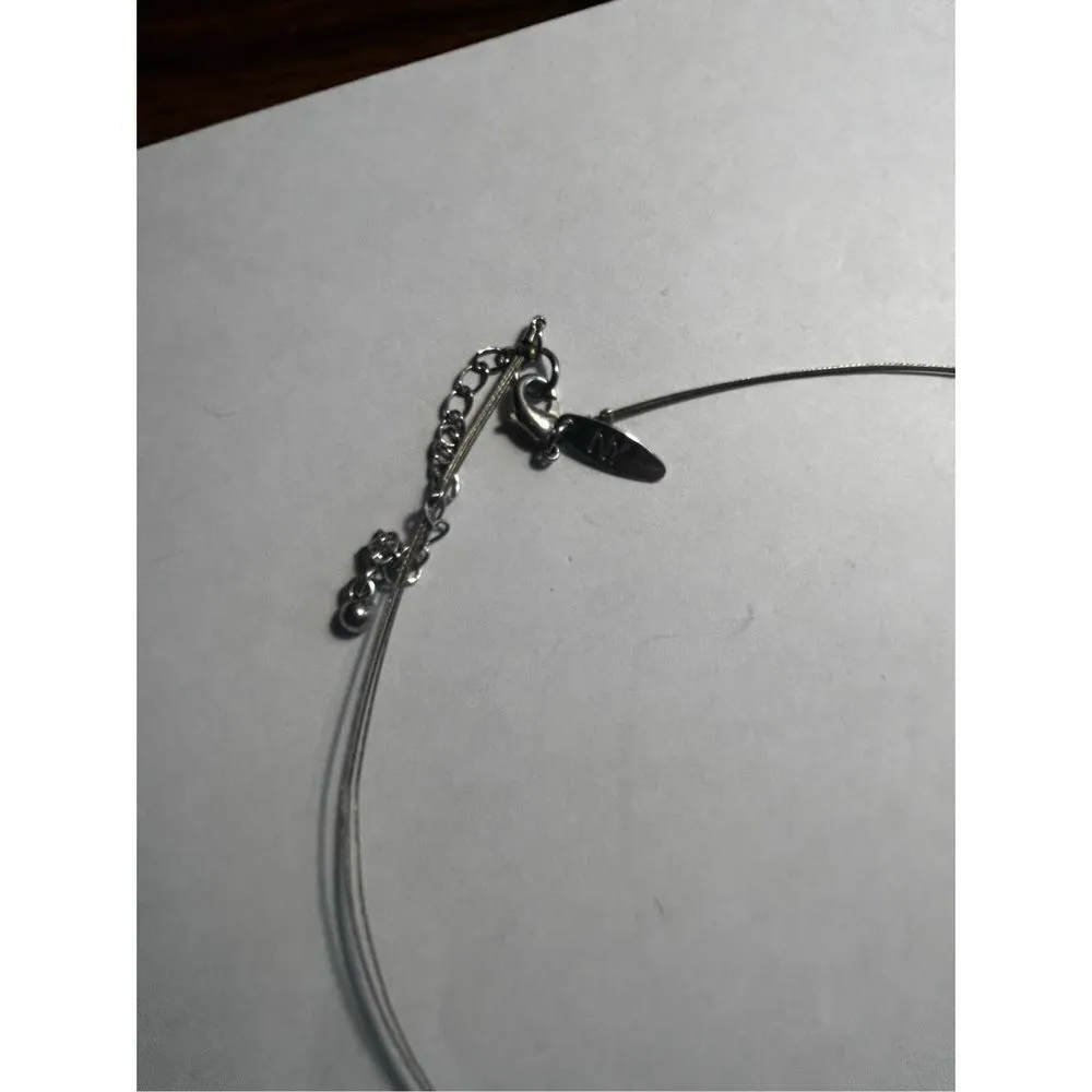 New York & Company black & silver block statement necklace and beaded bracelet s - Image 6