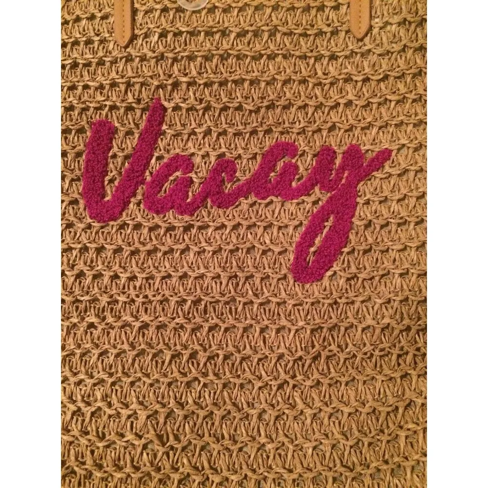 Time and Tru Women’s VACAY Beach Tote Shopping Bag In Tan 15" x 14" New - Image 5