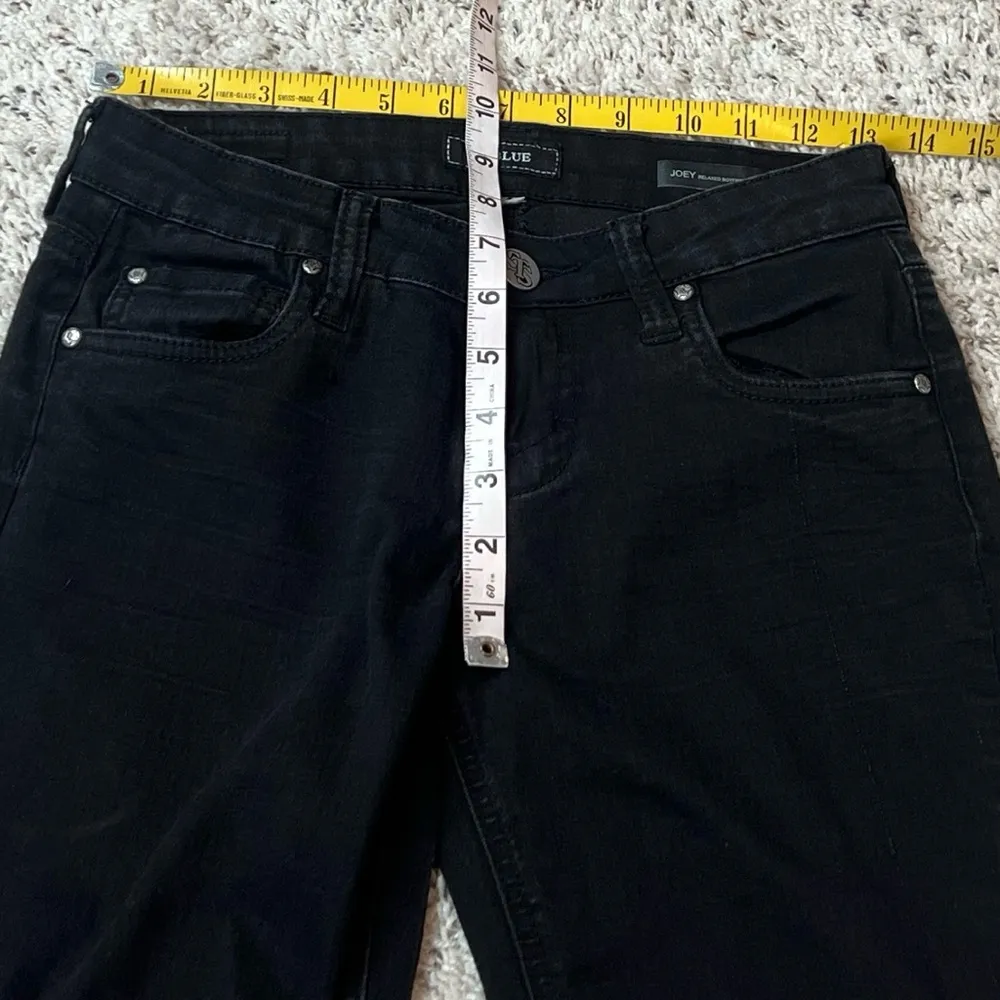 STS Blue Joey Relaxed Boyfriend Fit Skinny Straight Jeans Solid Black Low Rise 0 - Image 4