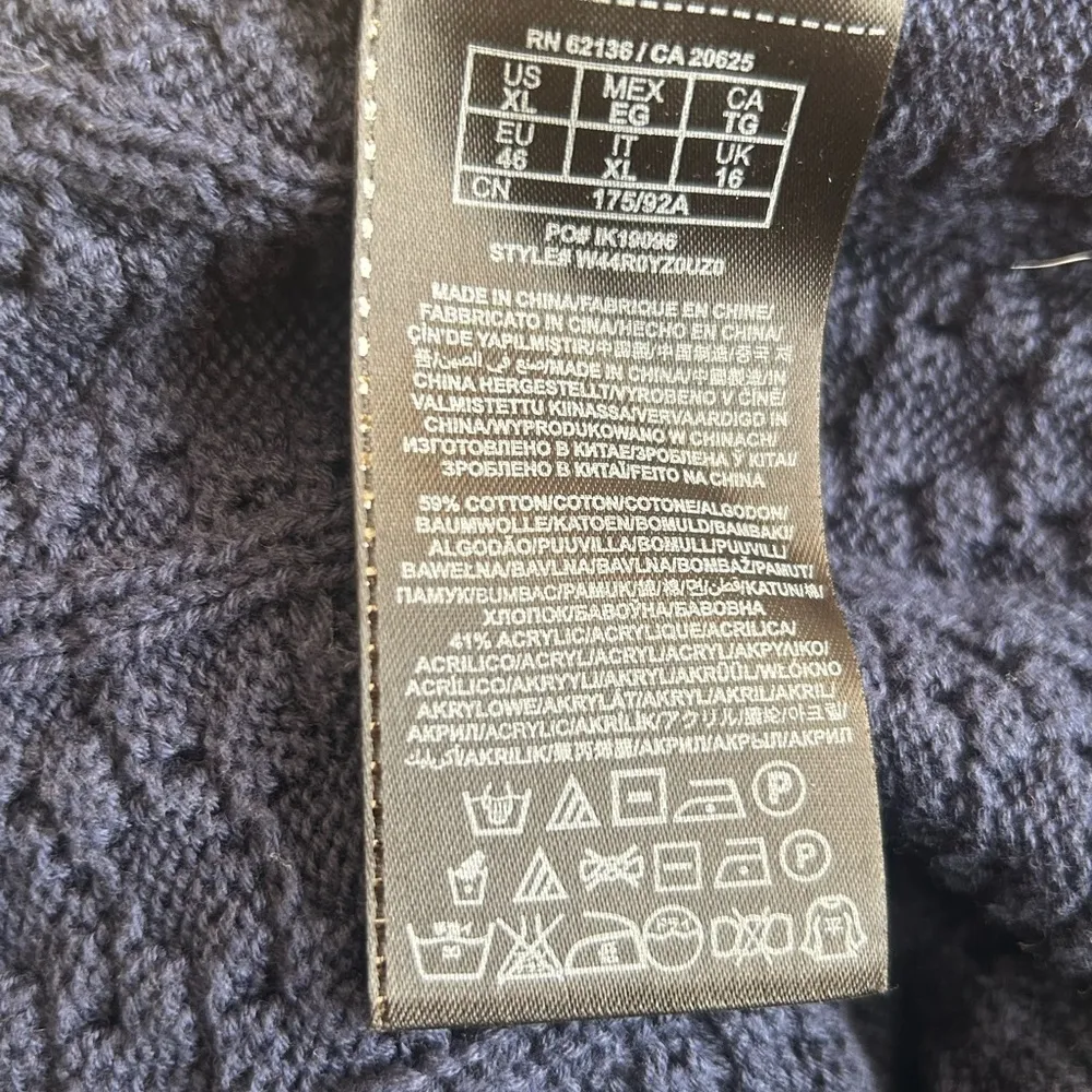 Guess Diane Foil Cable Mock Neck Sweater in Blue XL - Image 7