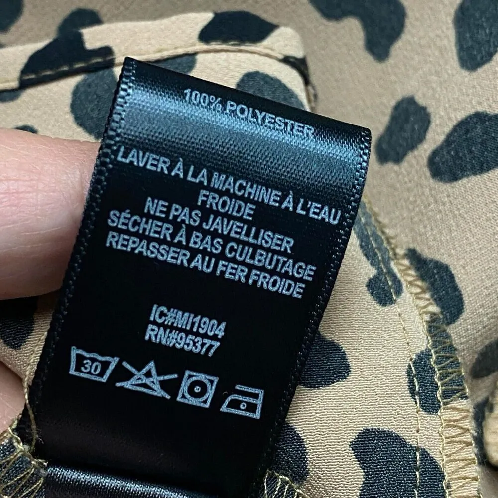 Sanctuary Women's Medium Wrap Dress Spaghetti Strap Cheetah Leopard Print Summer - Image 10