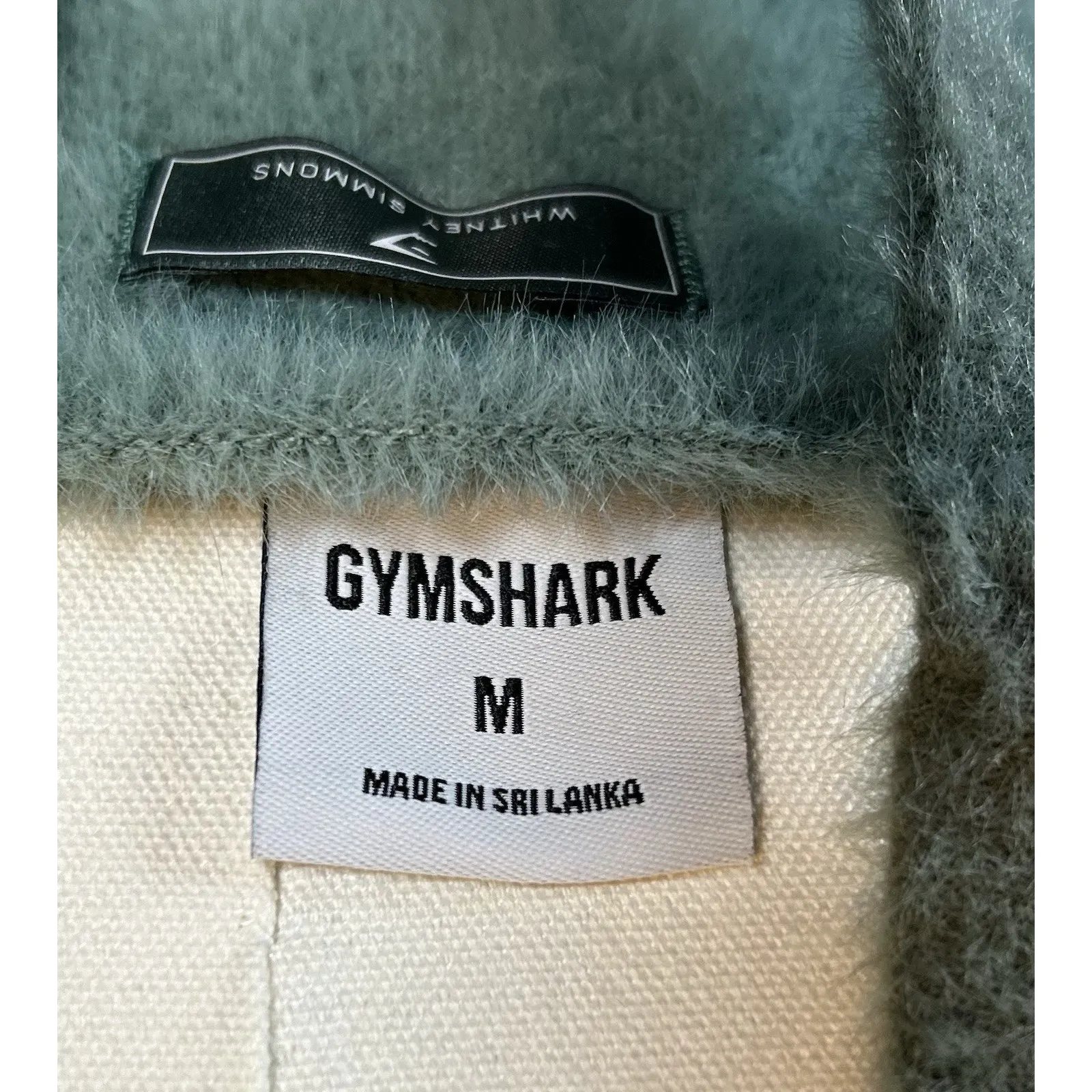 Gymshark x Whitney Simmons Eyelash Knit Halter Top Green Fuzzy Sleeveless Size M - Image 5