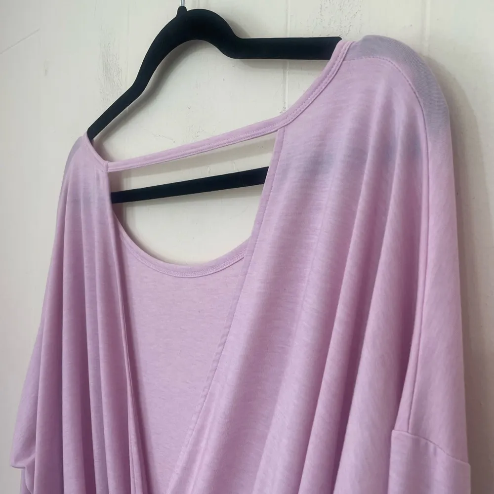 Gap Fit Long Sleeve Drapey Activewear Top Crossover Back Primrose Pink ~ Size XL - Image 9