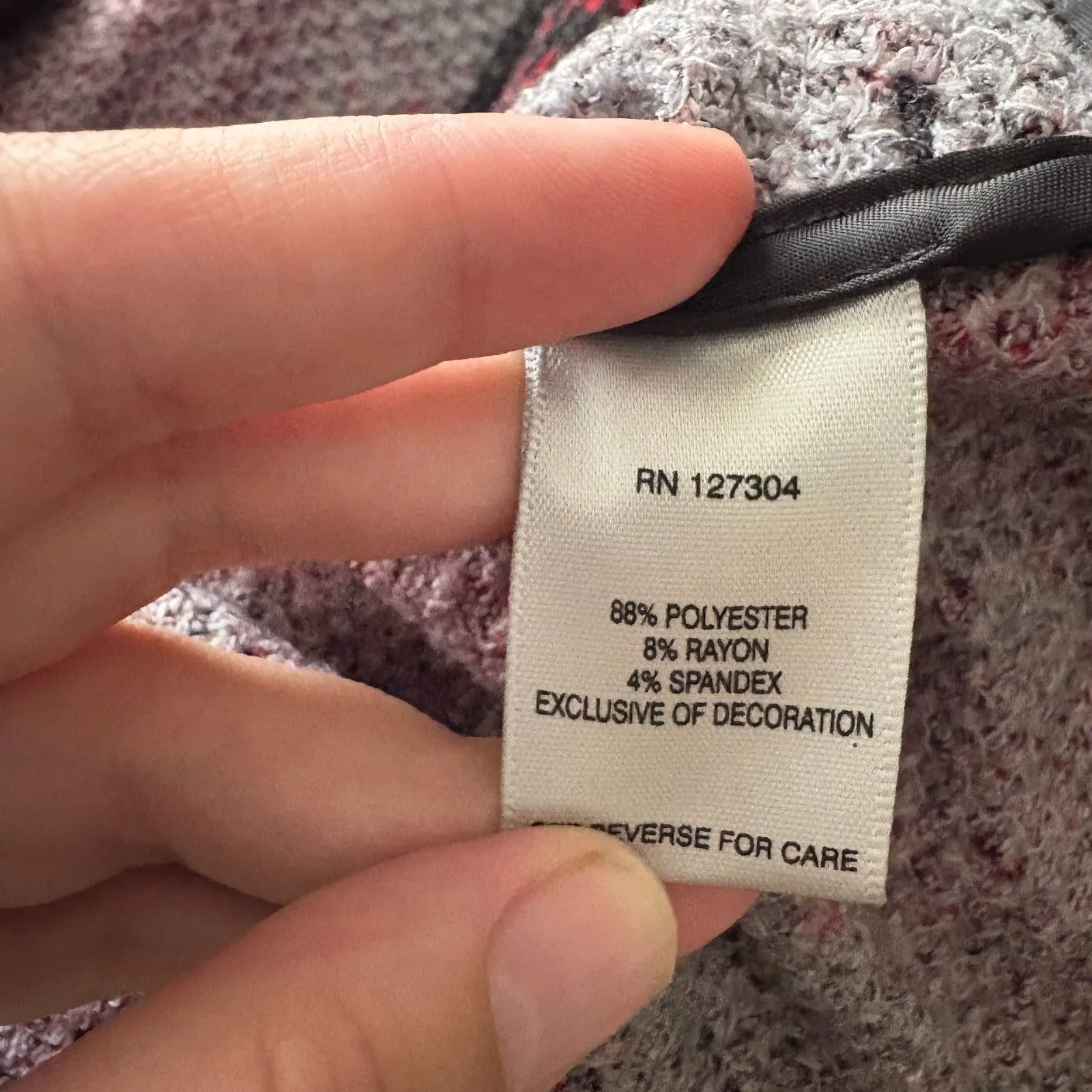 John Mark Button Front Knit Vest‎ Red Gray Plaid Fall Lagenlook Size Small - Image 6