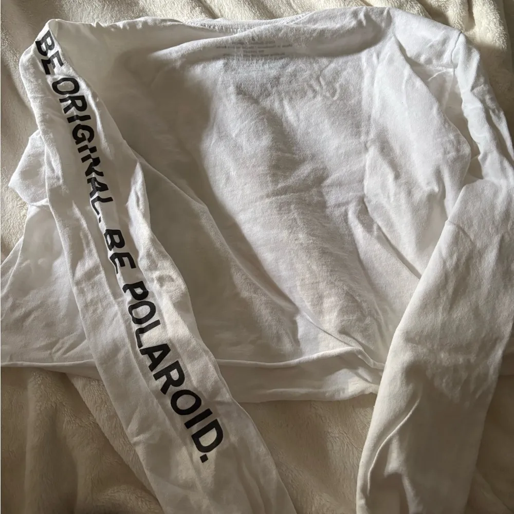 Polaroid Long Sleeve Tee White Red Classic Design - Image 3