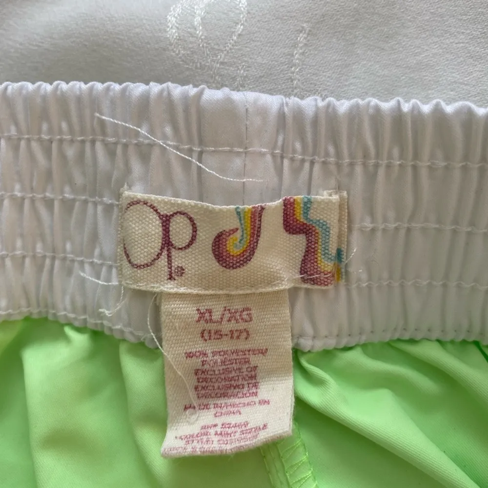 OP Lime and White Board Shorts XL - Image 4