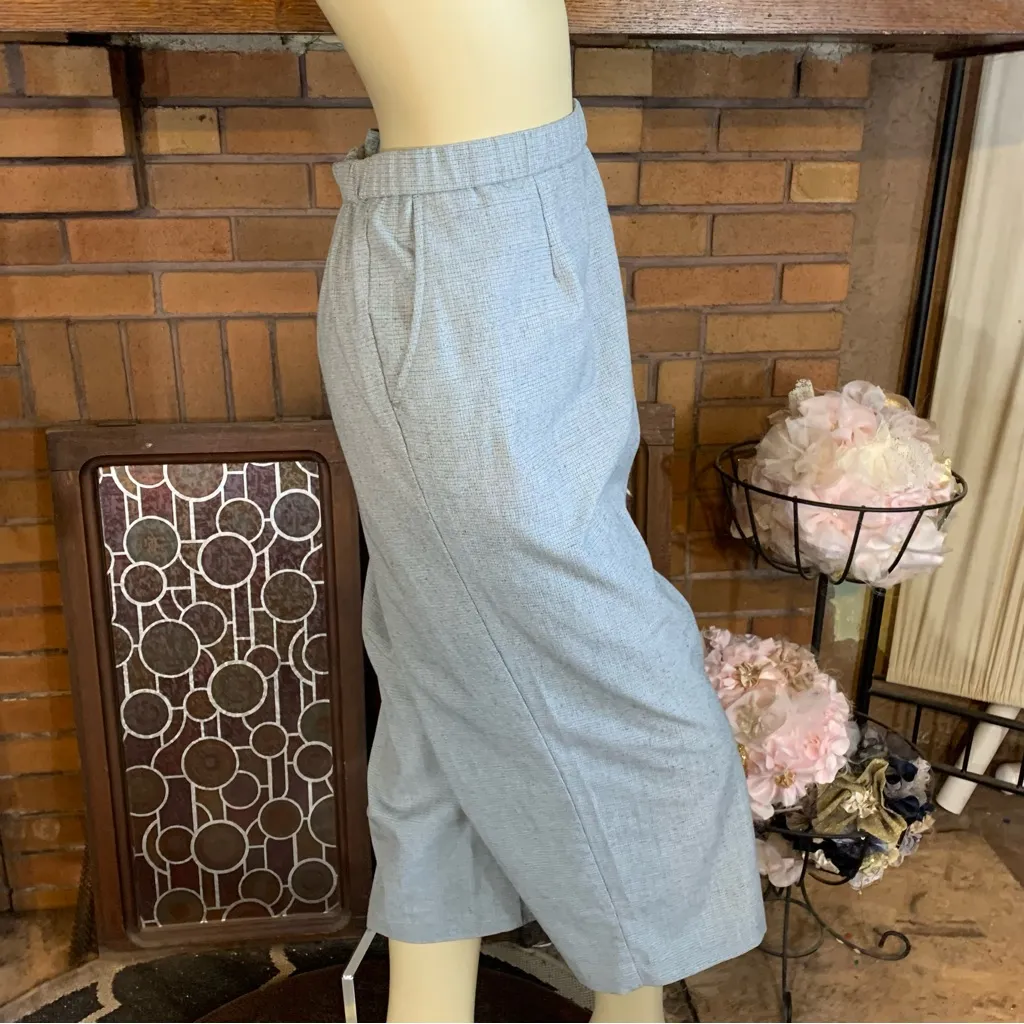 SAG HARBOR STRETCH WOMAN GRAY GRID PATTERN CROPPED PANTS (24W) - Image 4