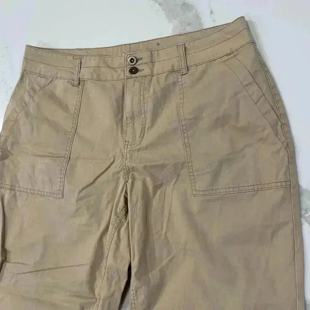 Falls Creek Tan/Beige Straight Leg Utility Work Pants Women's 16 Casual Outdoors - Image 2