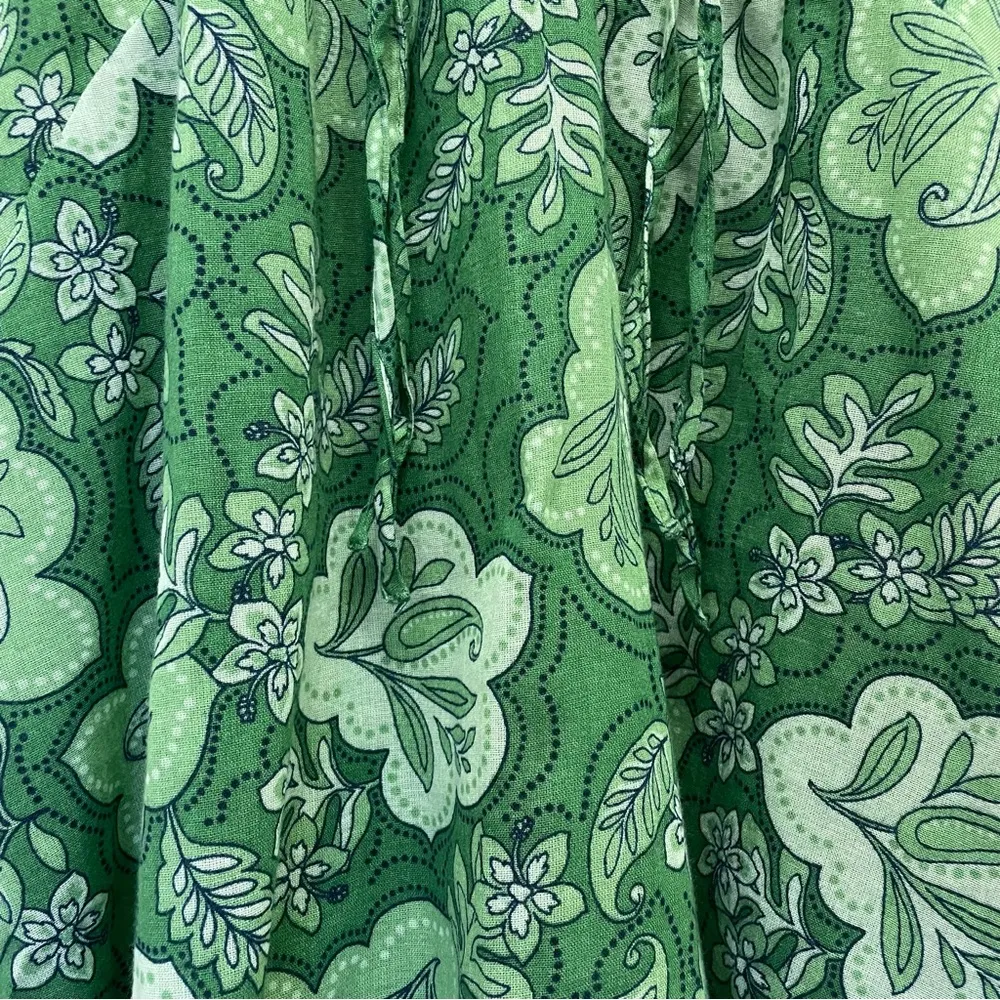 Anthropologie Sundry Mini Swing Dress in Everly Floral Tropical Green Size 0 XS - Image 9