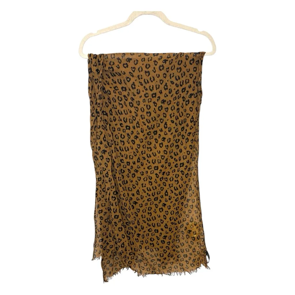 Banana Republic Brown Black Leopard Print Scarf Lightweight Animal Print Wrap - Image 2