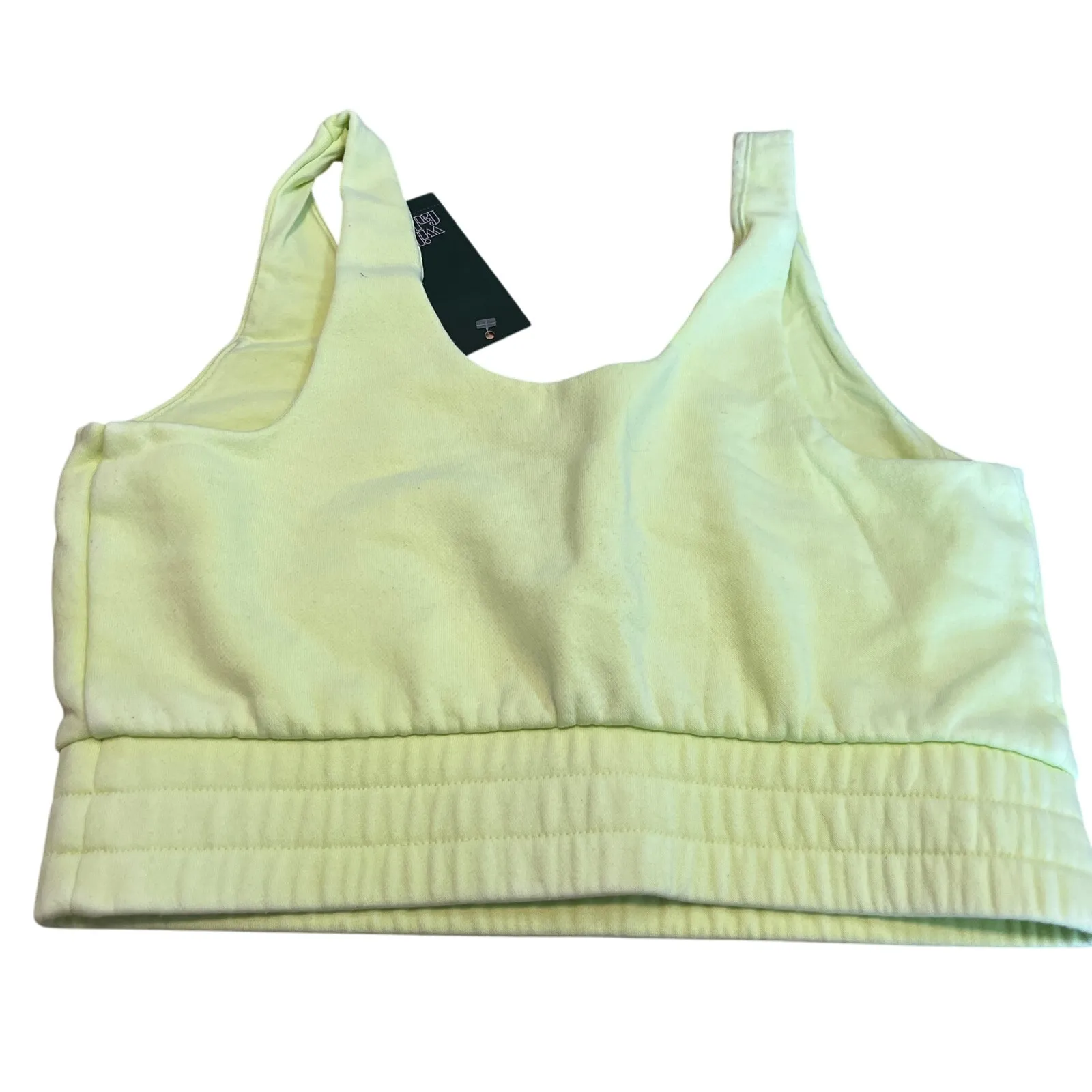 Wild Fable Women's Lemon Yellow Sweatshirt Bra Tank Top - Size XS - NWT - Image 4