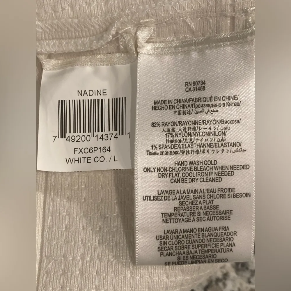 New BCBGMaxAzria White Sparkle Bodycon Dress - Image 2