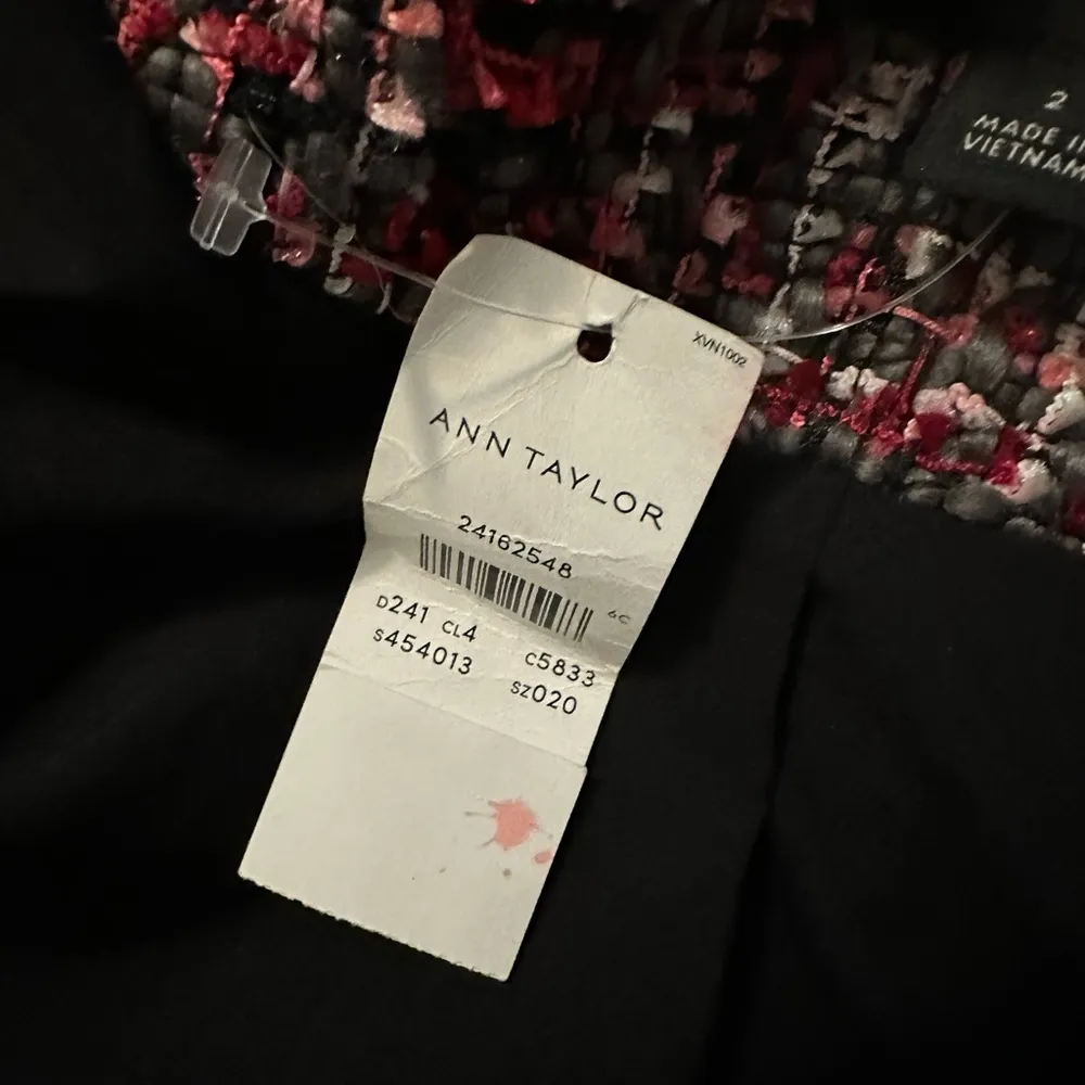 Ann Taylor NWT  Tweed Flare Sleeve Ruffle Cuff Blazer Open Front Jacket Size 2 - Image 5