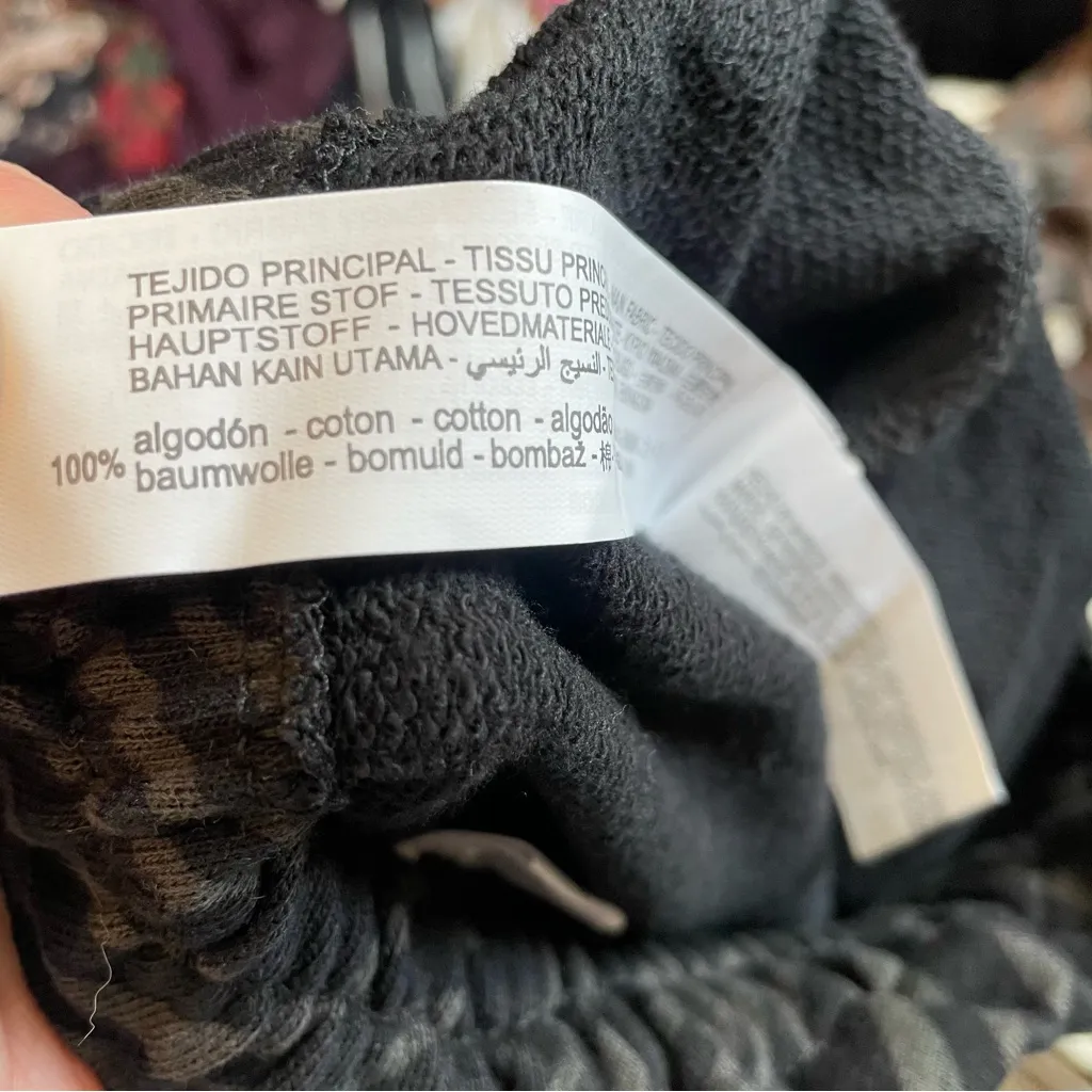 Zara jogger sweatpants black gray zebra print ruffle waistband - Image 7