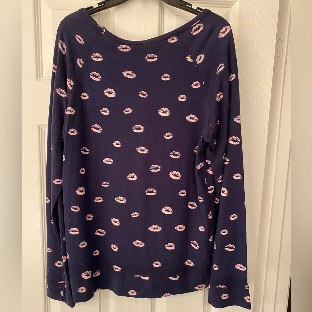 JOIE Kissing Lips Women’s Blue Navy Sweater Size Small - Image 6