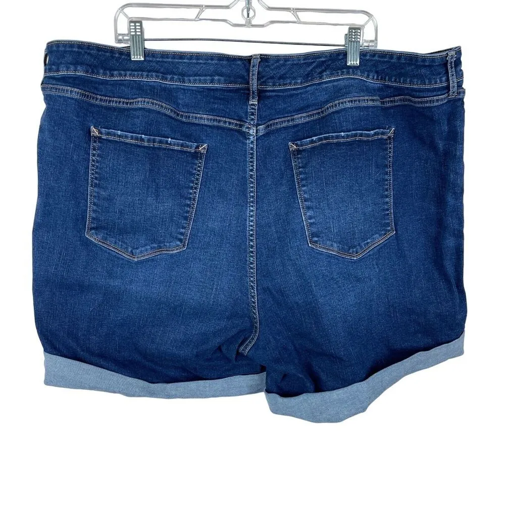a.n.a Denim Shorts Womens 28W Blue Cuffed MidRise Classic Stretch Casual Comfort - Image 2