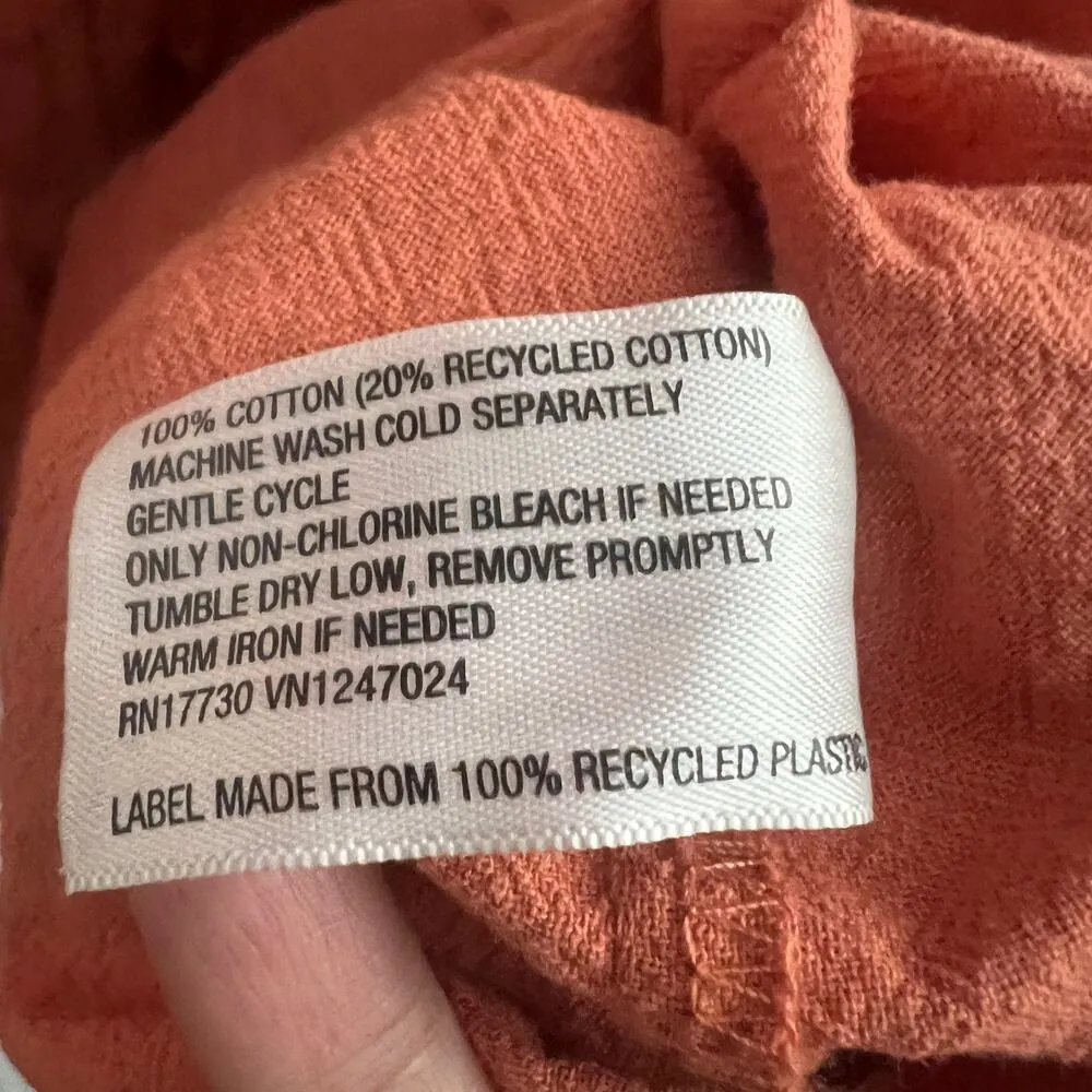 Universal Thread 3X Orange Tent Dress Midi Sleeveless Rustic Ruffle Trim Target - Image 9