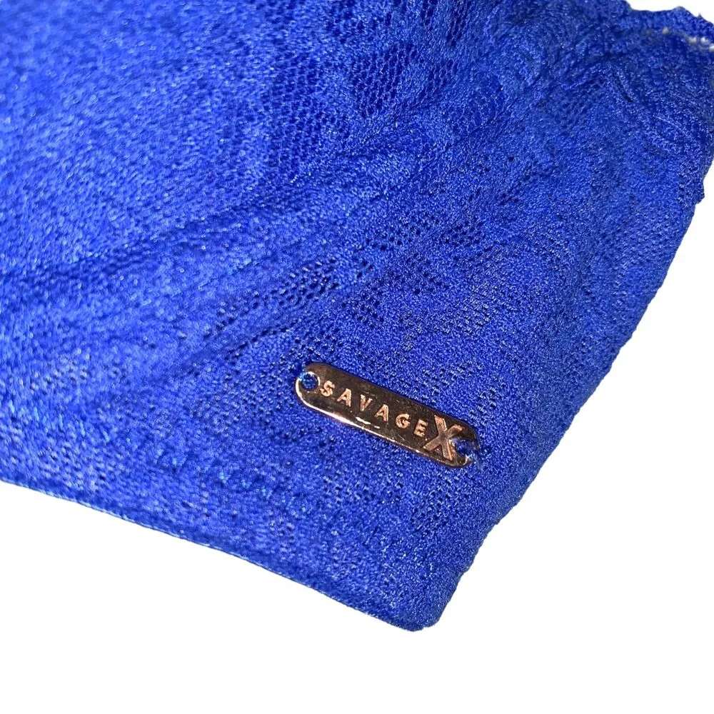 Savage X Fenty Womens Convertible Bra Lace Underwire Lightly Lined Blue 34C - Image 9