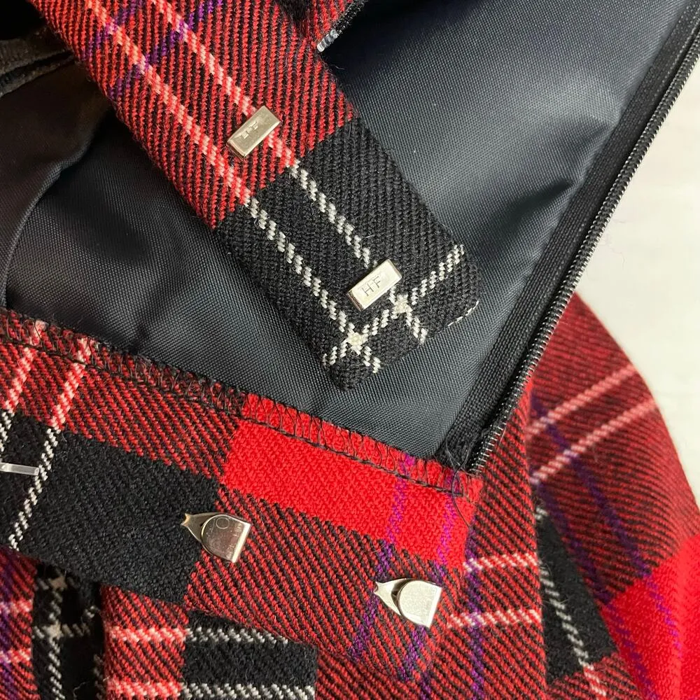 Vintage Byford Wool Red Tartan Plaid Pleated Long Midi Skirt Scotland womens 14 - Image 6