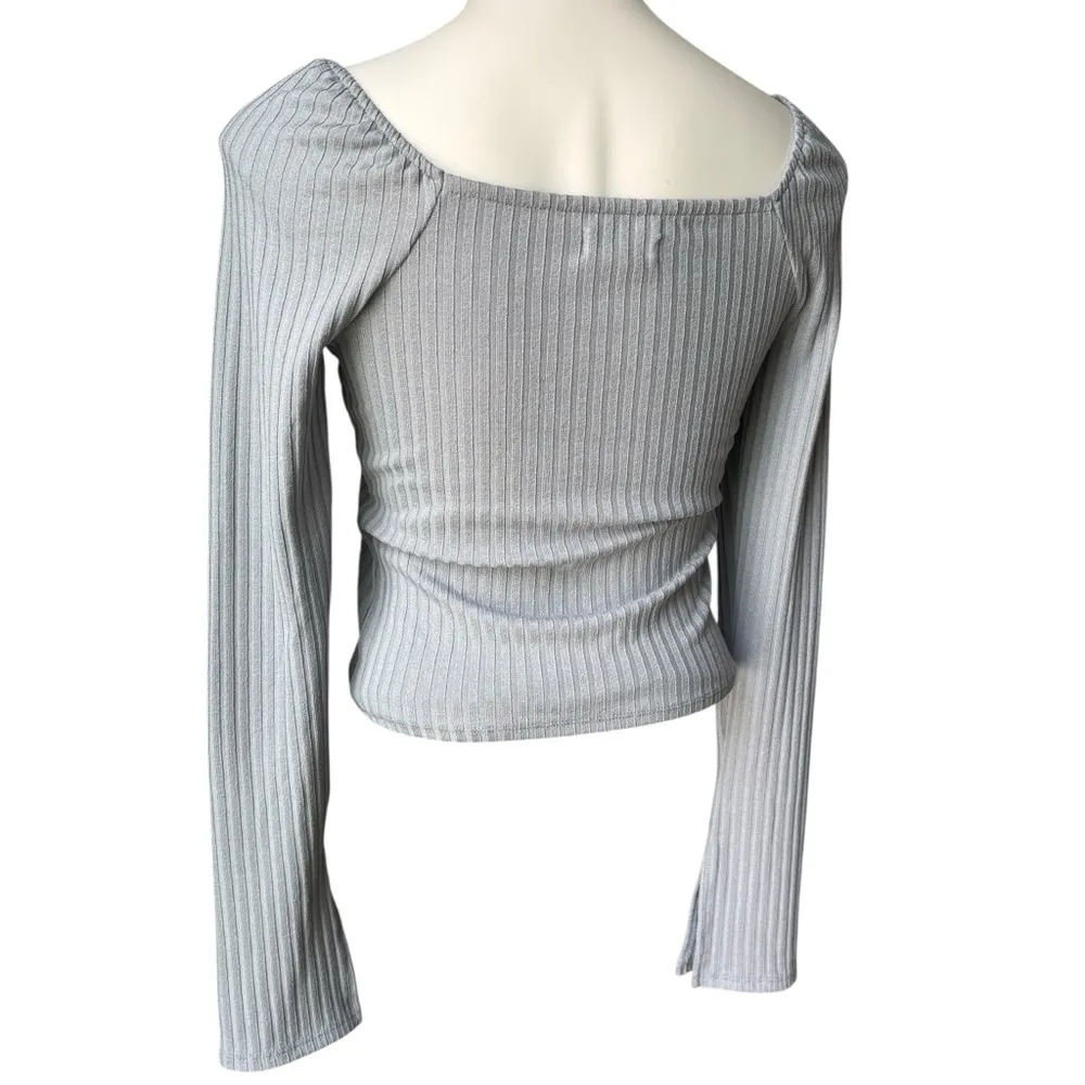 Madewell Ribbed Square-Neck Long-Sleeve Tee, Sz M - Image 9