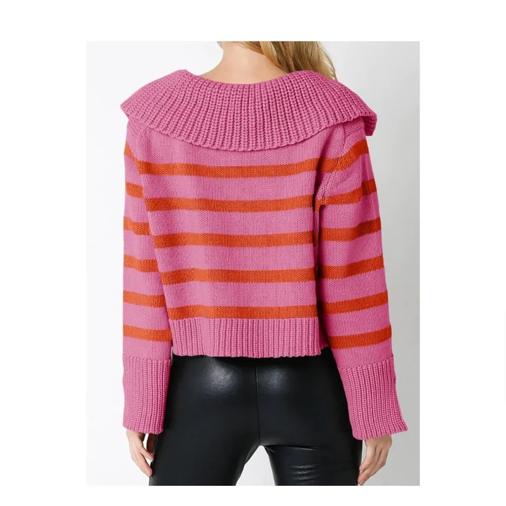 Striped Sweater Pink Size M - Image 4