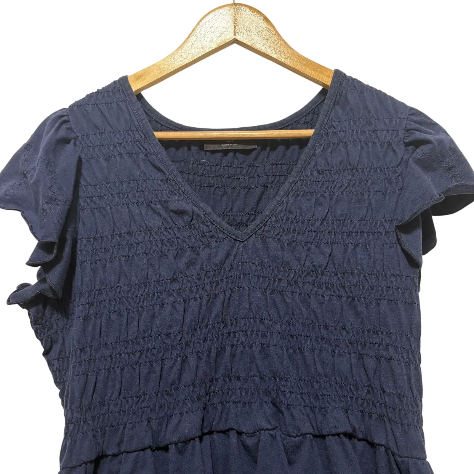 Y2K Lane Bryant Babydoll Top 14/16‎ Smock Ruffle Flutter Sleeve Peplum Cottage - Image 3