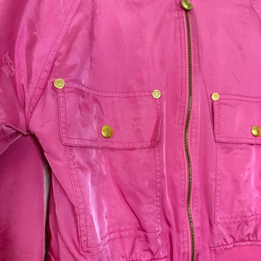 MCM  Vintage Pink Monogram Satin Tracksuit Custom Made - Image 14