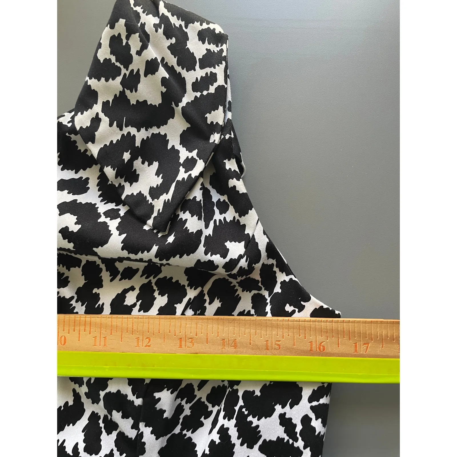 Calvin Klein Black White Animal Print One Shoulder Sheath Dress Size 10 - Image 8