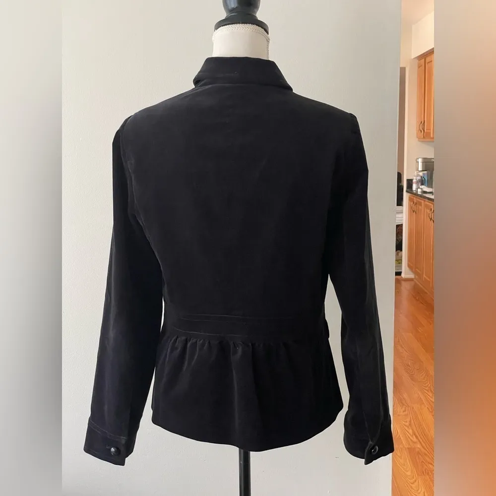 Talbots Velvet Blazer Single Breasted Size 10 Dark Academia Goth Office Siren - Image 2