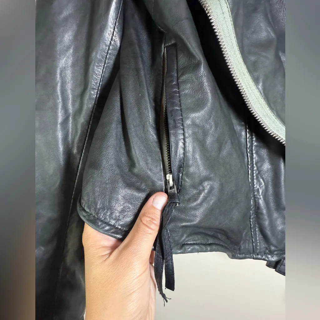 Muubaa Gorgeous Soft Black Lamb Leather Moto Jacket Size 8 - Image 7