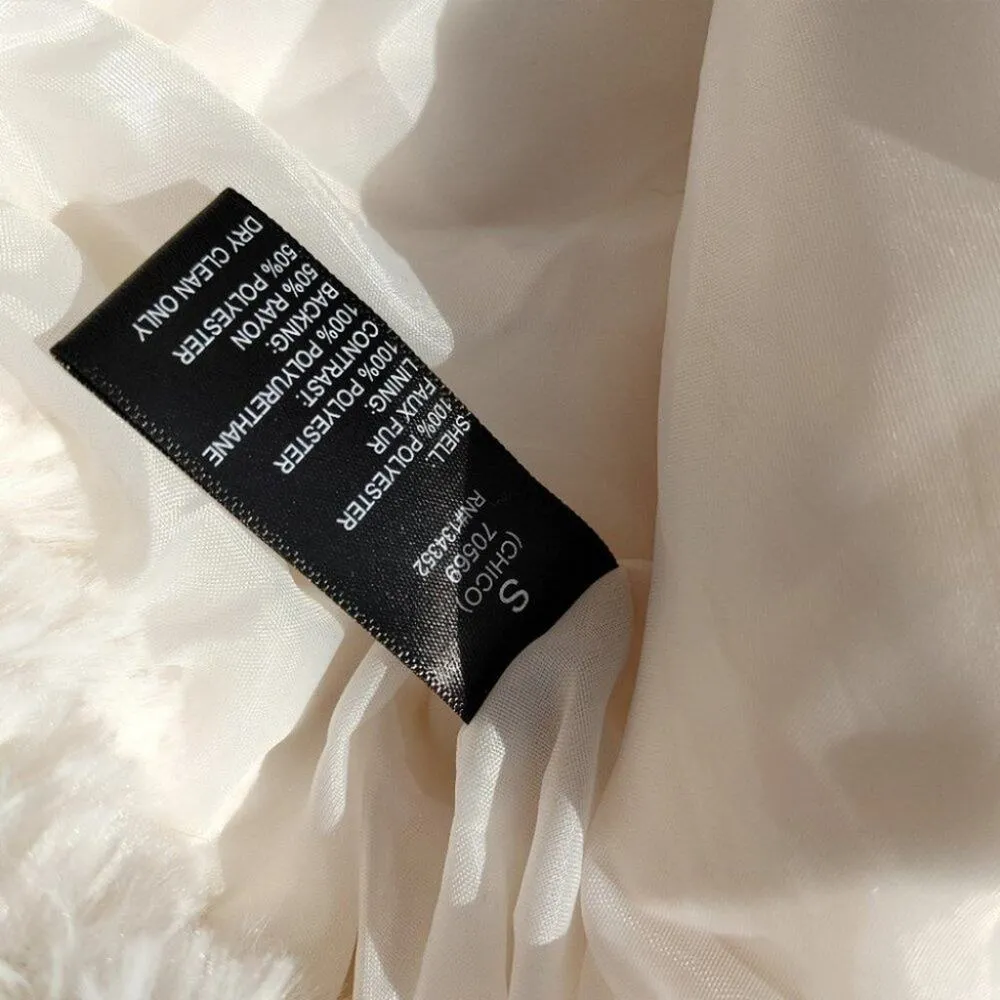 Ambiance Outerwear Size Small S White Faux Fur Cropped Zipper Jacket Hoodie - Image 8