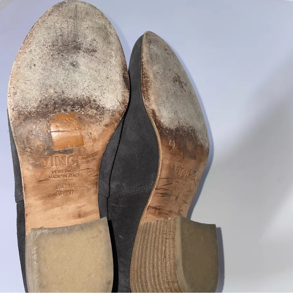 Vince Harriet Suede Gray Limestone Booties Size 7M - Image 5