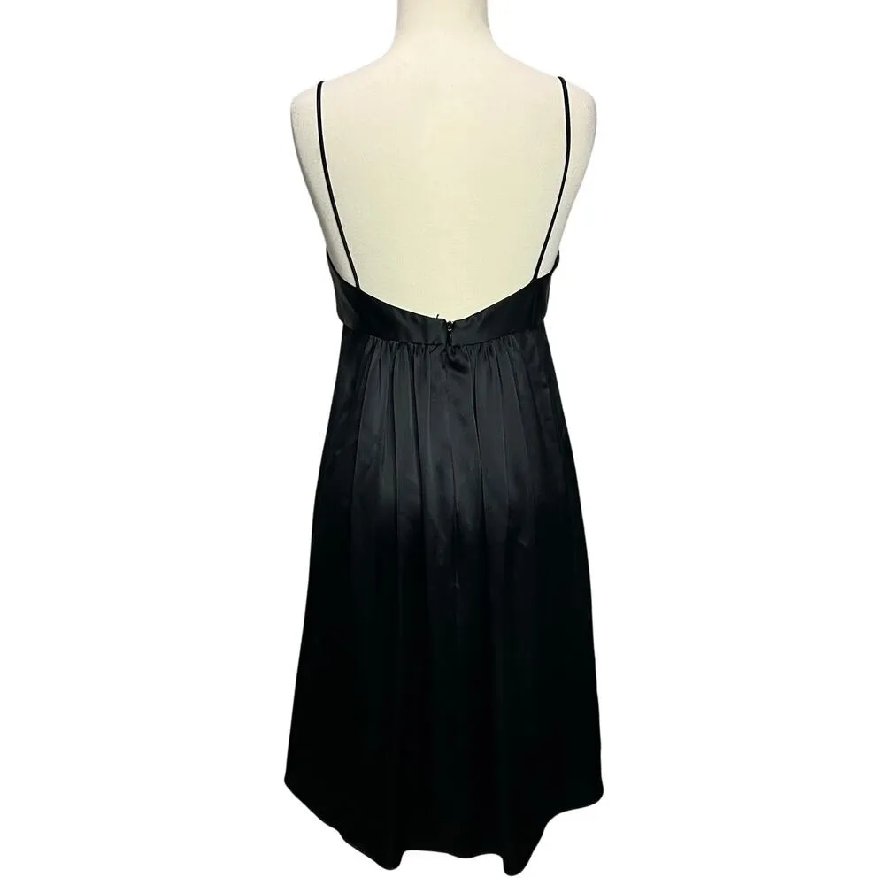 ABS Y2K Babydoll Dress 4 Black Satin Mini Rhinestone Dark Fairy Retro Vintage - Image 5