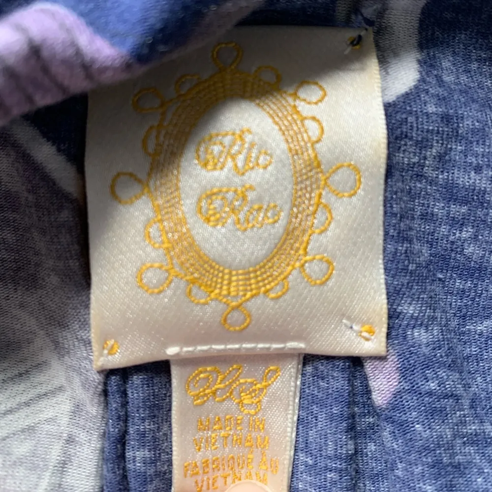 Ric Rac Floral Purple Tank Top XS Blue - Image 3