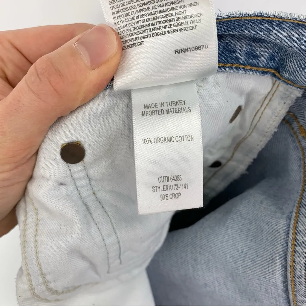 AGOLDE  90’s Crop Mid Rise Straight Jean Blue Denim 26 - Image 6