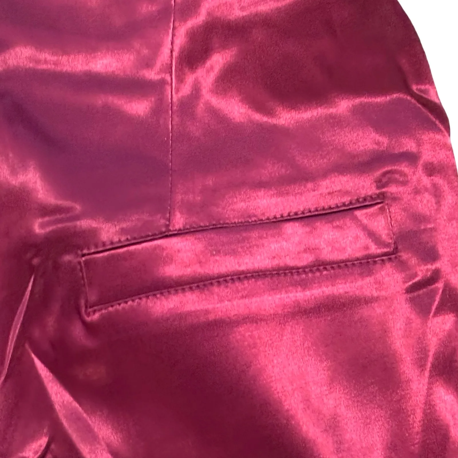 Unique Vintage Burgundy Satin Halter Jumpsuit Evening Glam Party 6 8 Open Back - Image 13