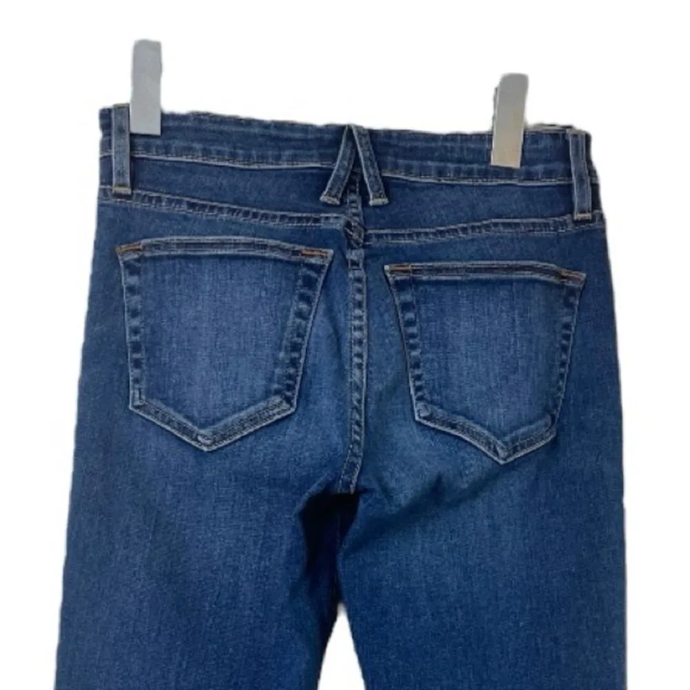 SLVRLAKE Jeans Lou Lou Slim Fit Mid Rise Ankle Crop Medium Wash Women’s Size 25 Blue - Image 6