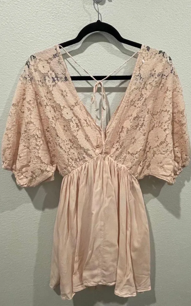 AAKAA Blush Lace Mini Dress - Image 3